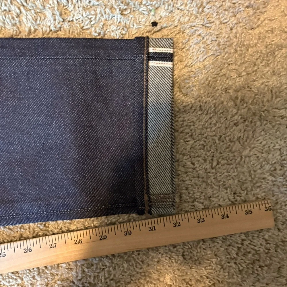 UniqLo Jeans Mens 33x32 Blue Denim Stretch Selvedge Slim Fit NWT - Picture 4 of 8